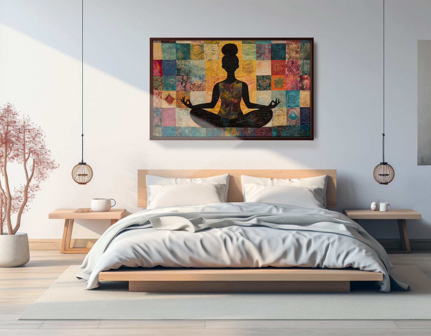 Black Woman Yoga Meditation African American wall art view 33