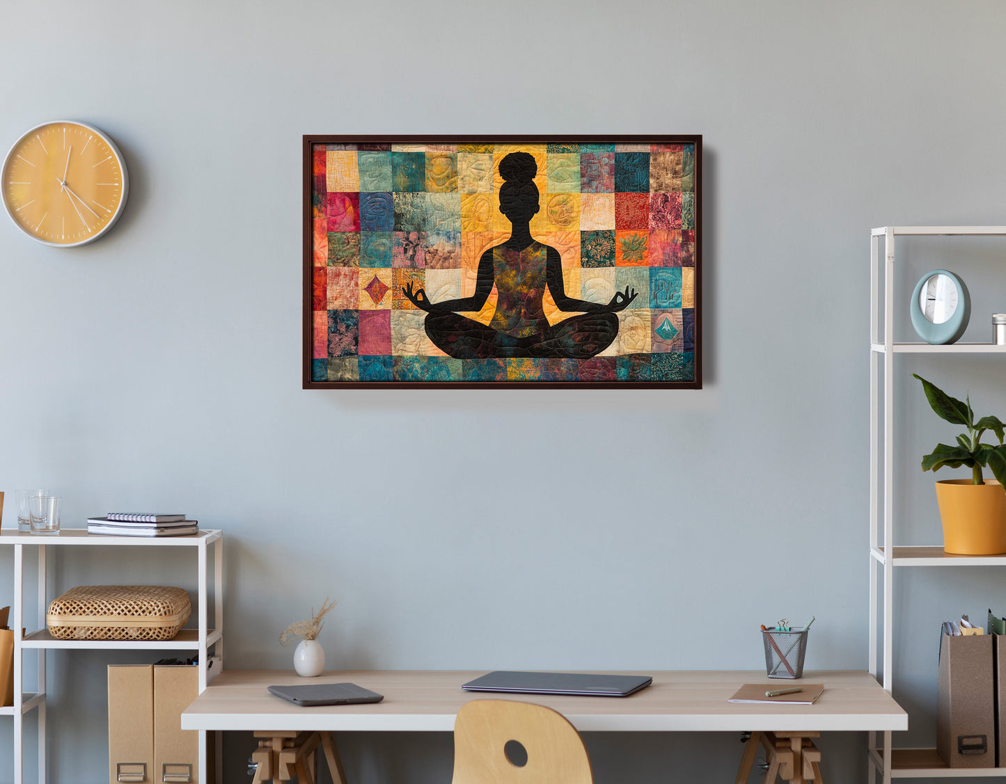 Black Woman Yoga Meditation African American wall art view 36