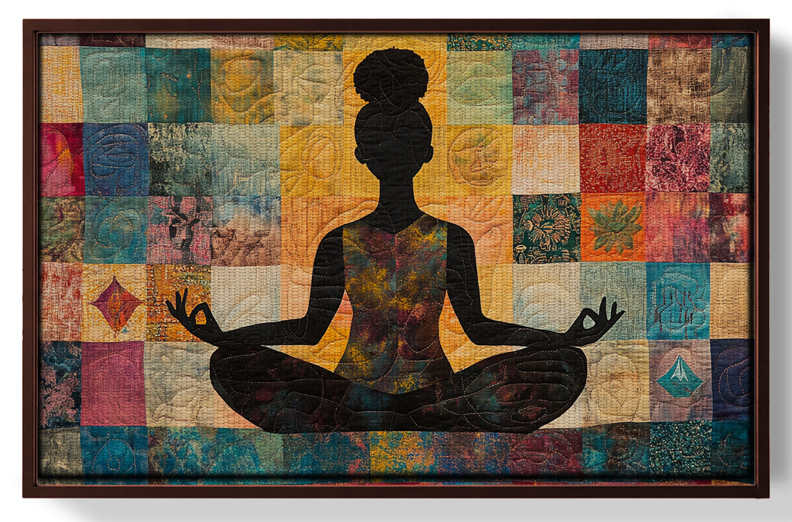 Black Woman Yoga Meditation African American wall art view 31