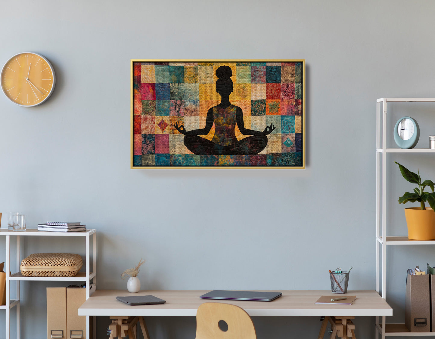 Black Woman Yoga Meditation African American wall art view 42