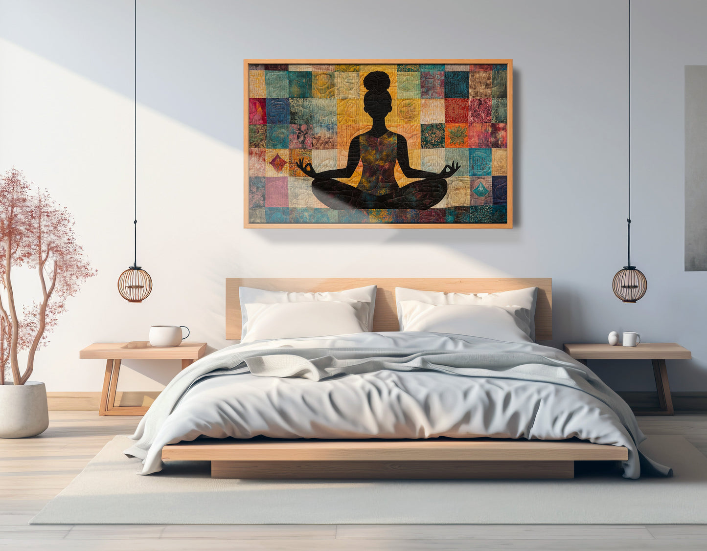 Black Woman Yoga Meditation African American wall art view 45