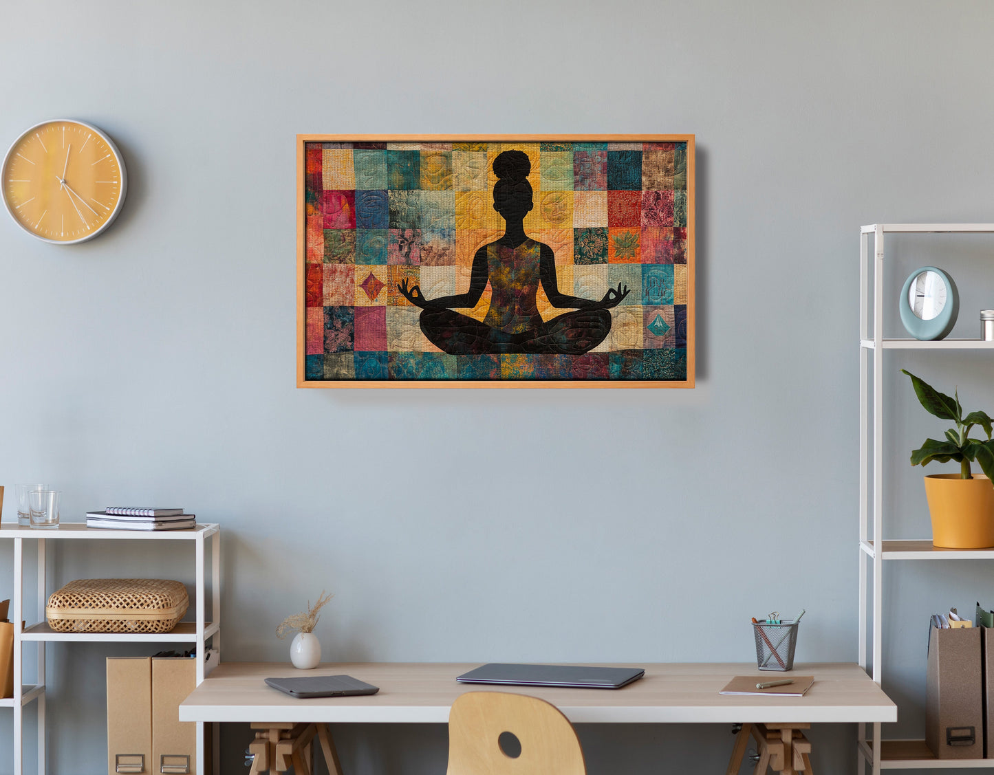 Black Woman Yoga Meditation African American wall art view 48