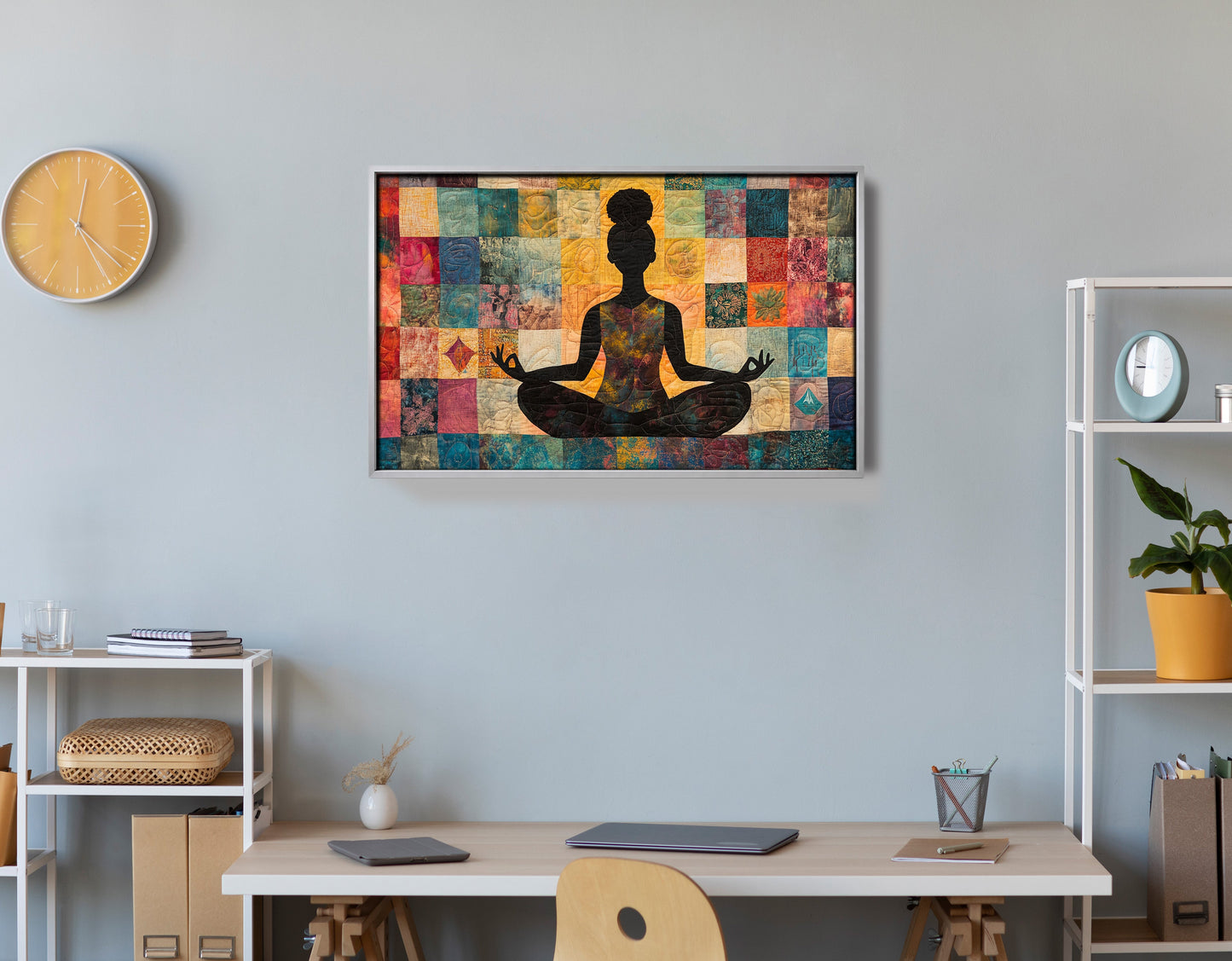 Black Woman Yoga Meditation African American wall art view 60