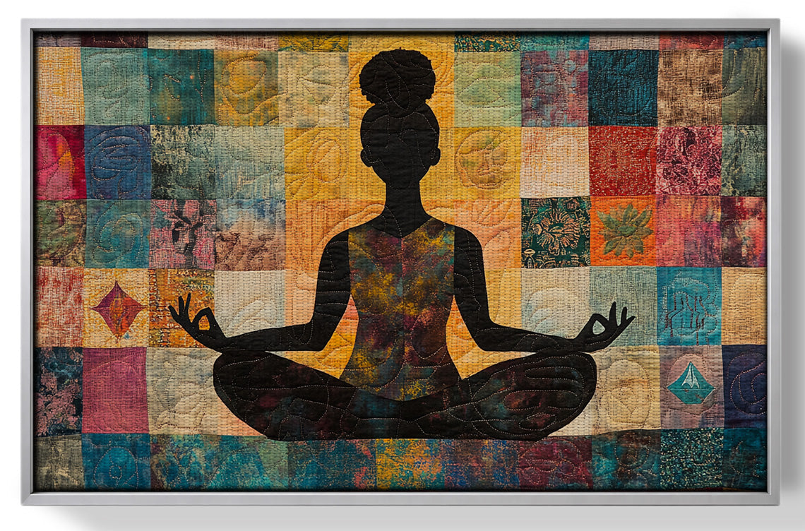 Black Woman Yoga Meditation African American wall art view 55