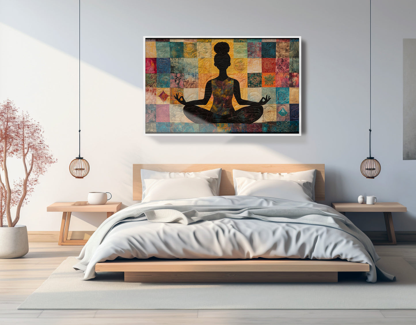 Black Woman Yoga Meditation African American wall art view 63