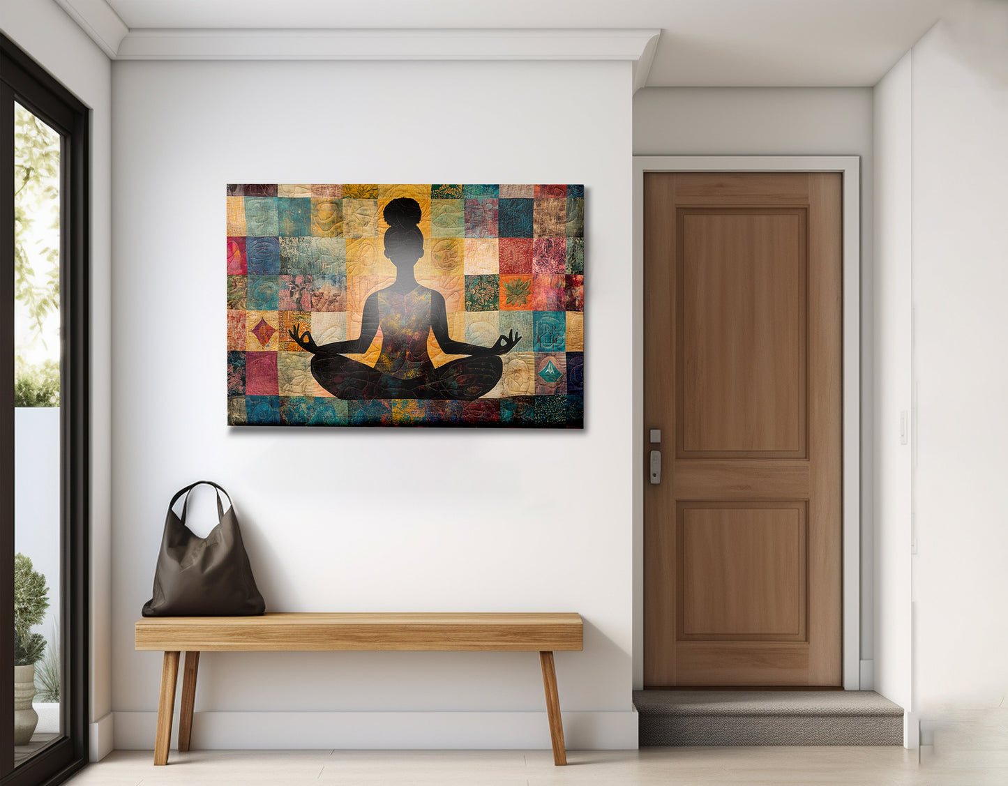 Black Woman Yoga Meditation African American wall art view 23