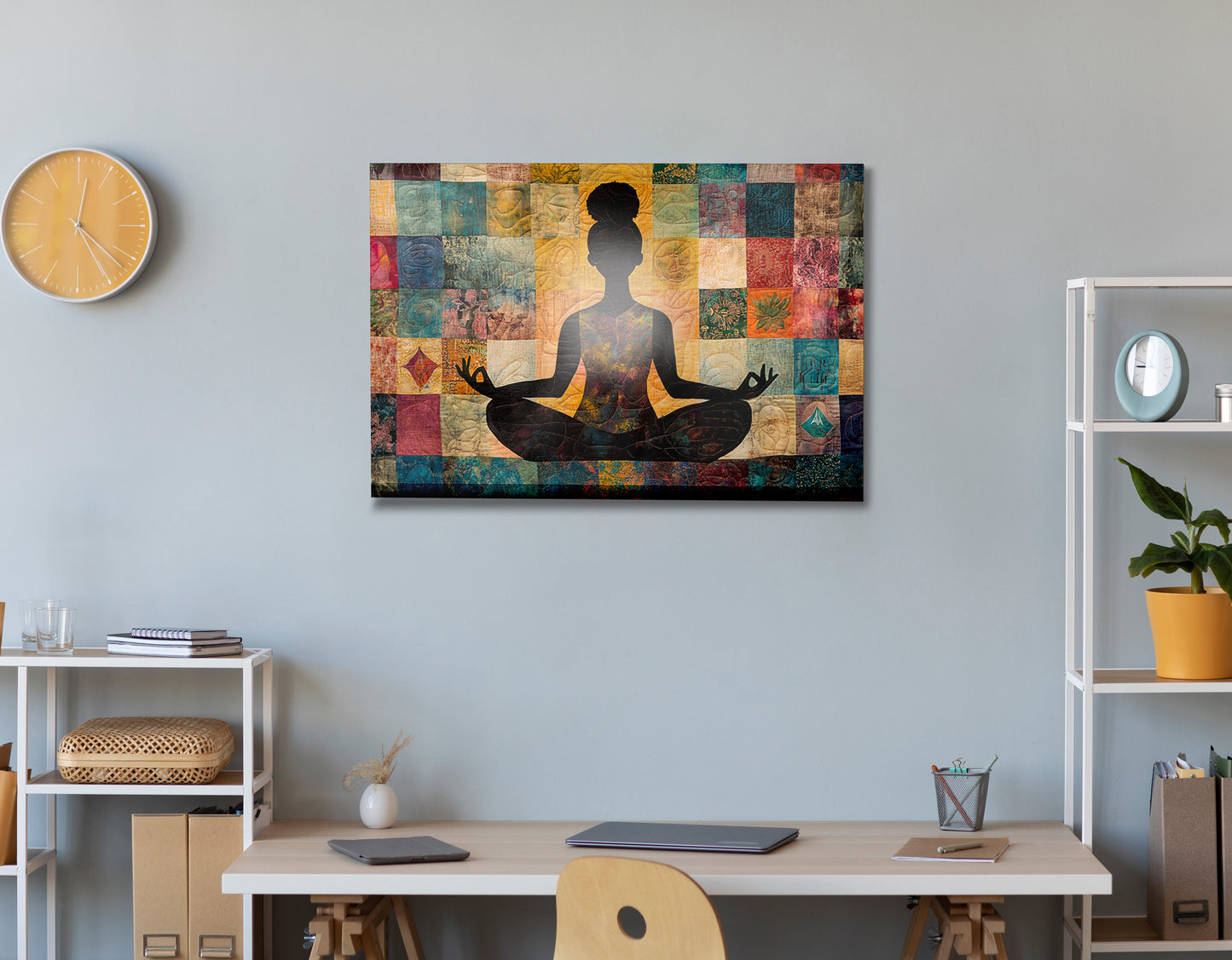 Black Woman Yoga Meditation African American wall art view 24