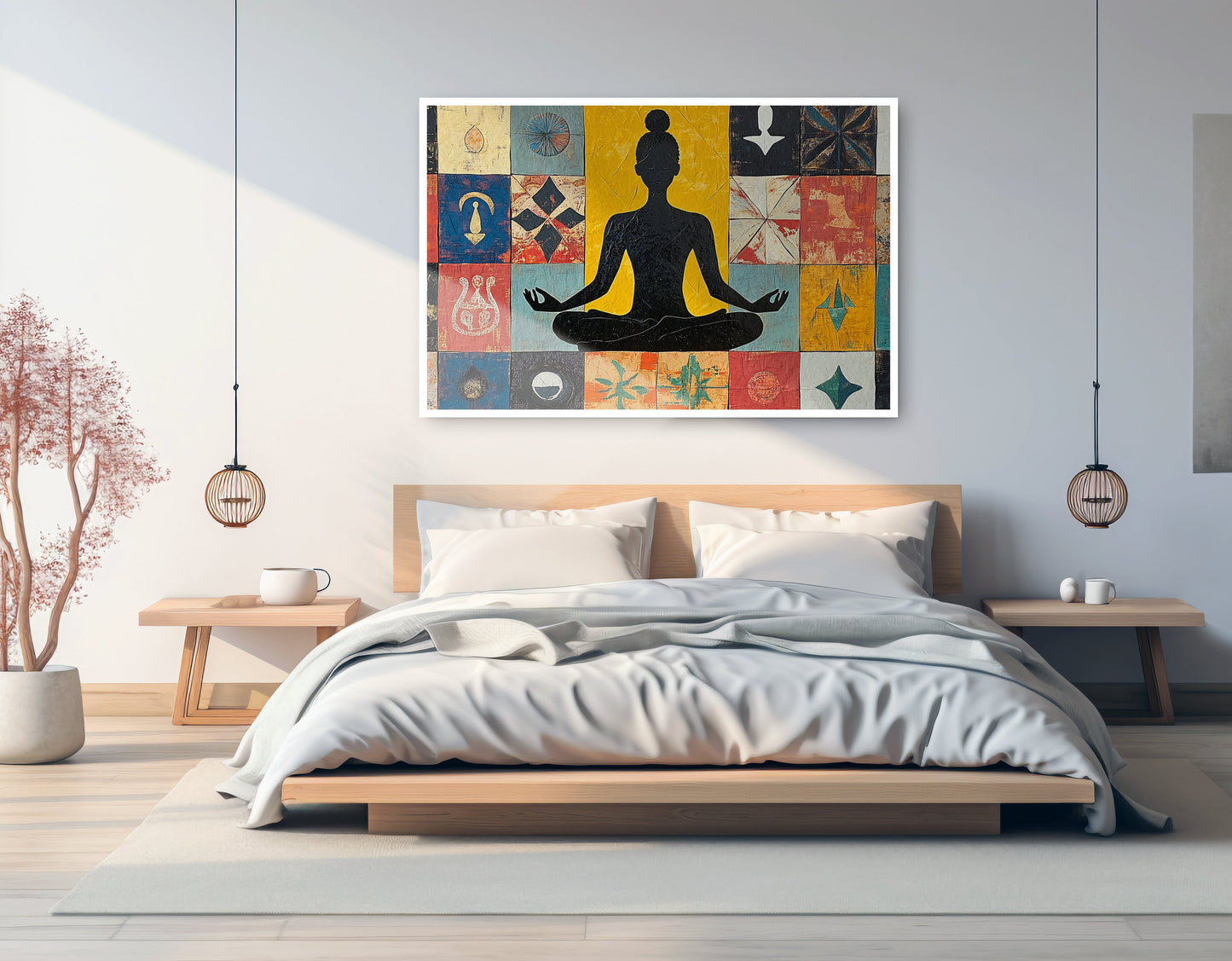 Black Woman Meditation Abstract African American wall art artwork view
