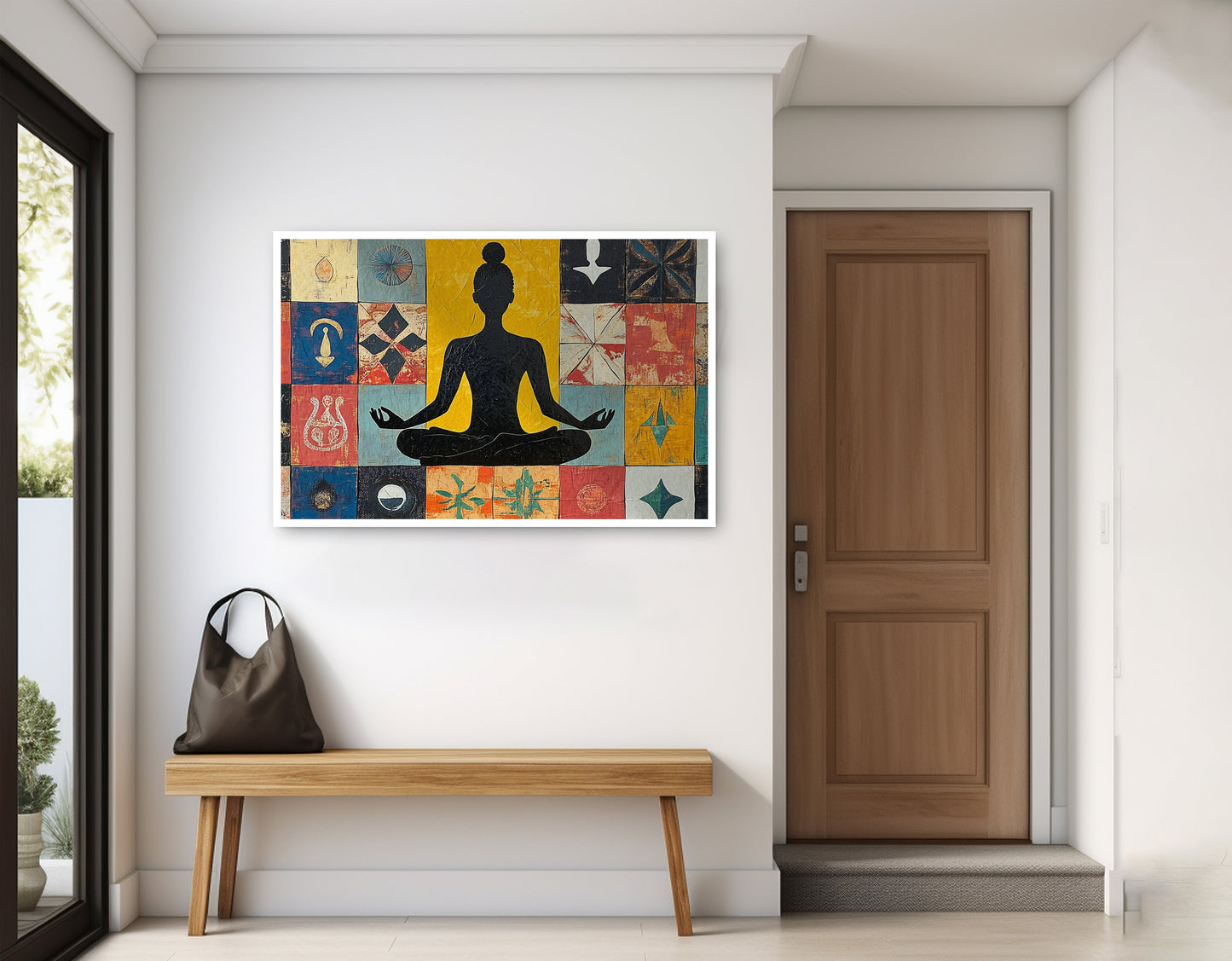 Black Woman Meditation Abstract African American wall art home decor view