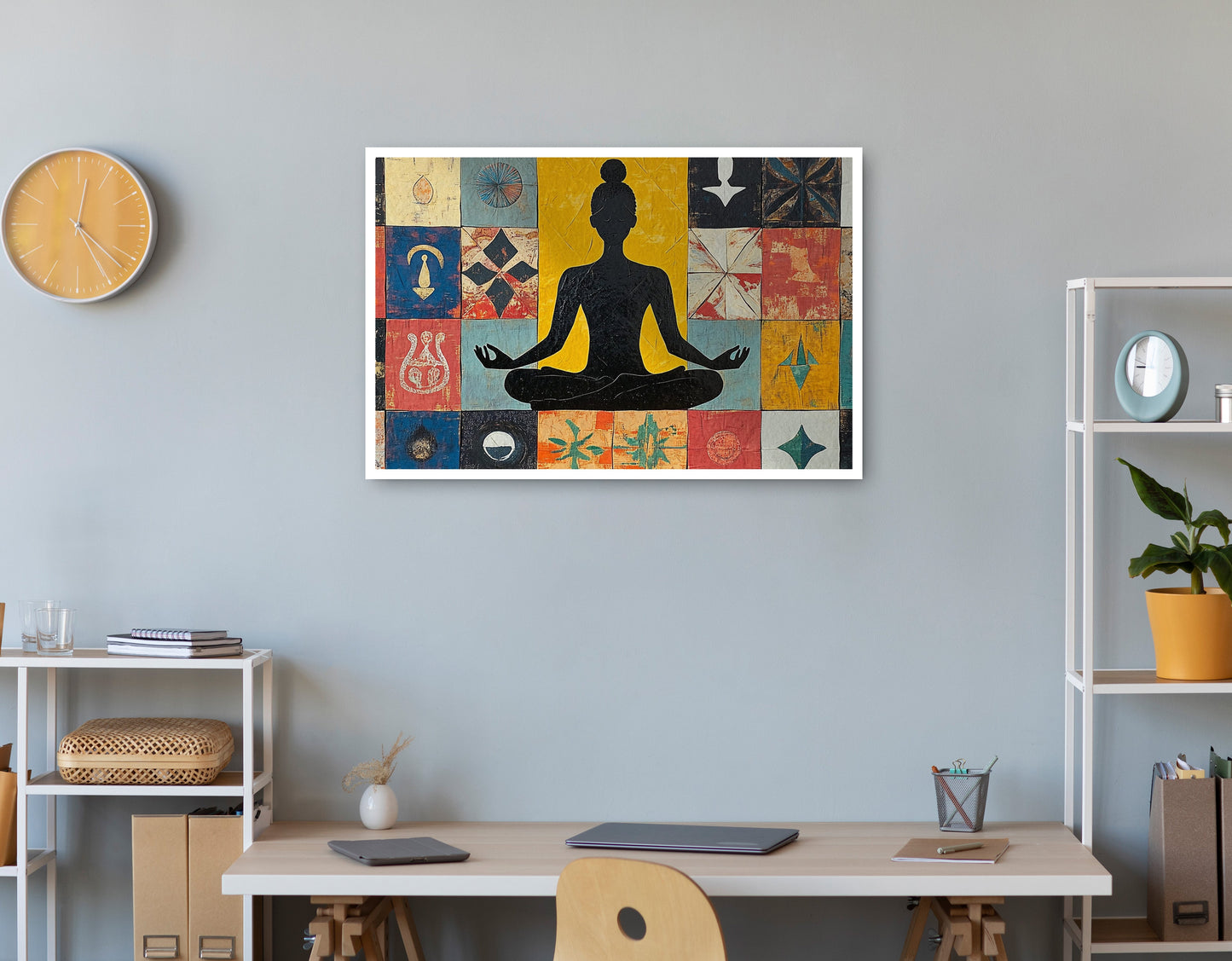 Black Woman Meditation Abstract African American wall art print view