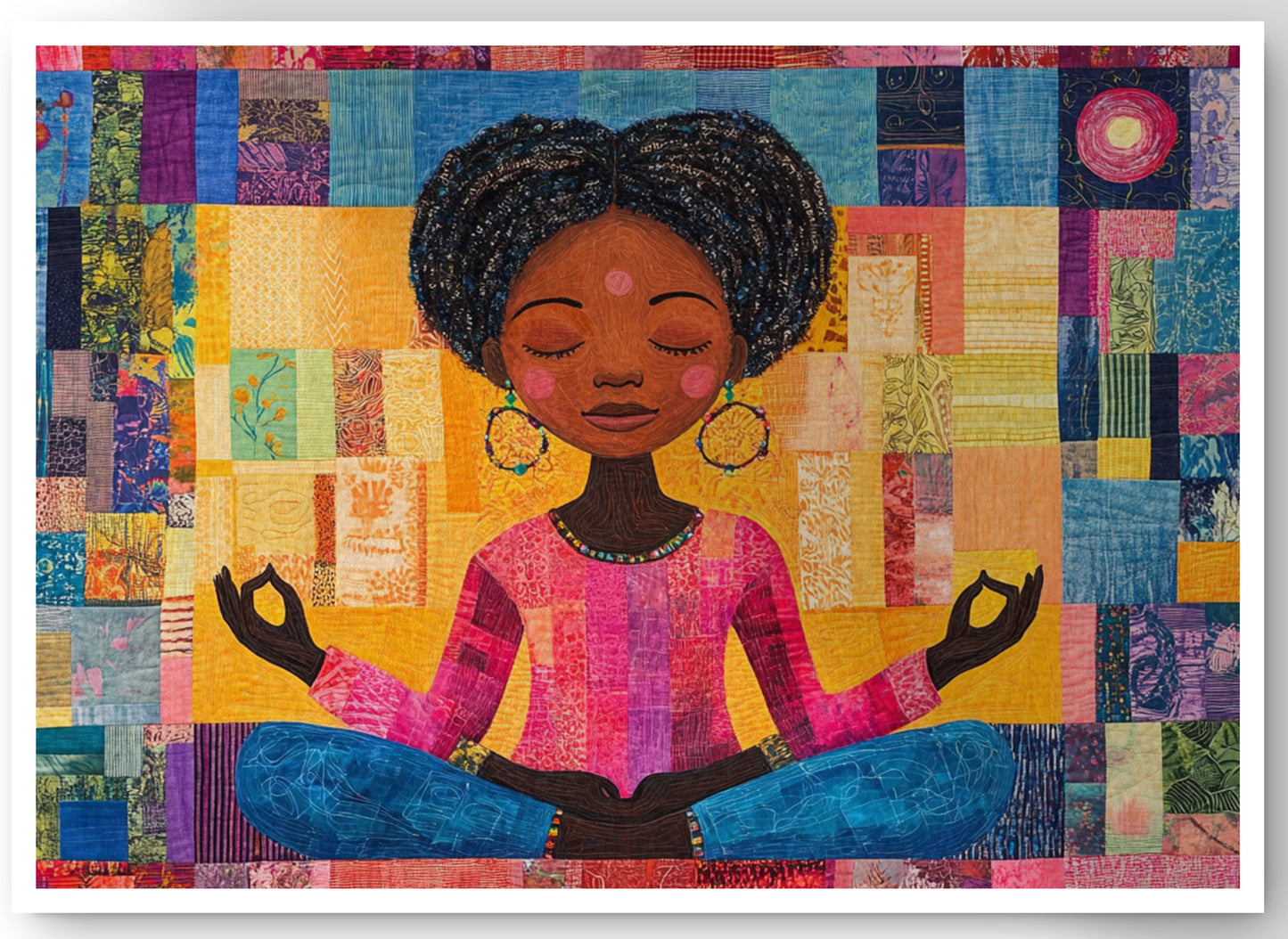 Black Girl Meditation Black children wall art canvas print by MoomZee Artwork