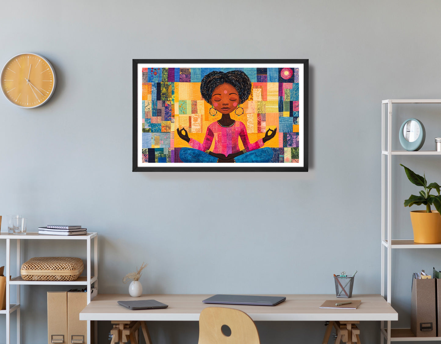 Black Girl Meditation Black children wall art view 72
