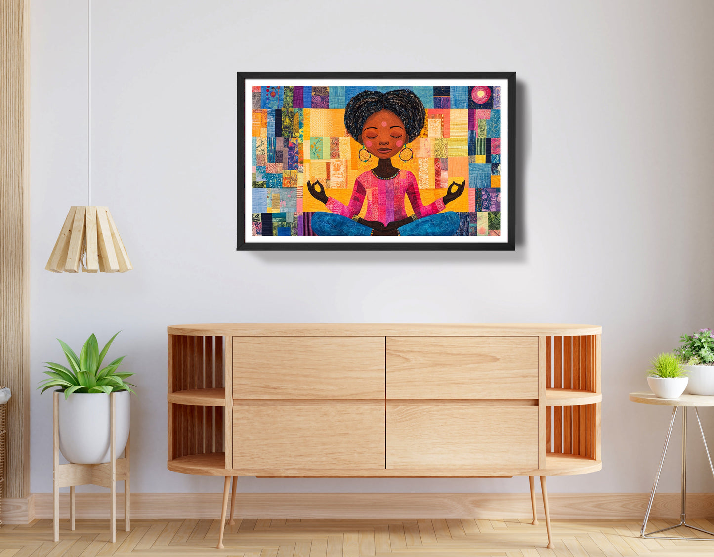 Black Girl Meditation Black children wall art view 68