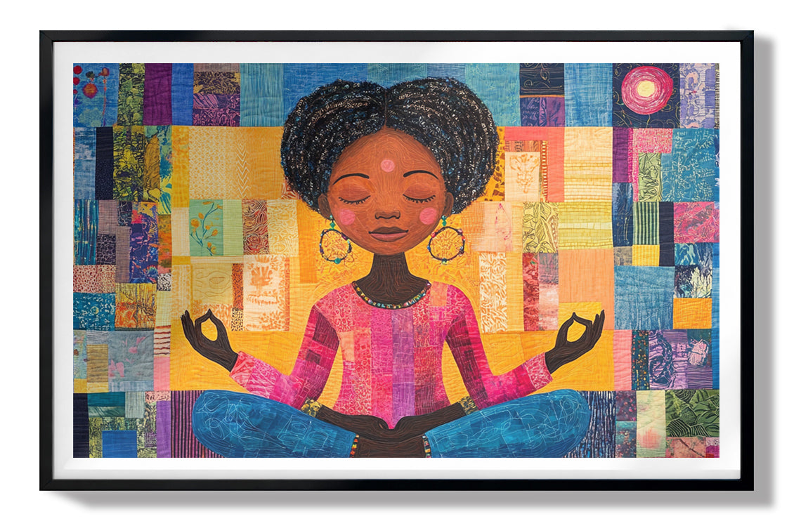 Black Girl Meditation Black children wall art view 67
