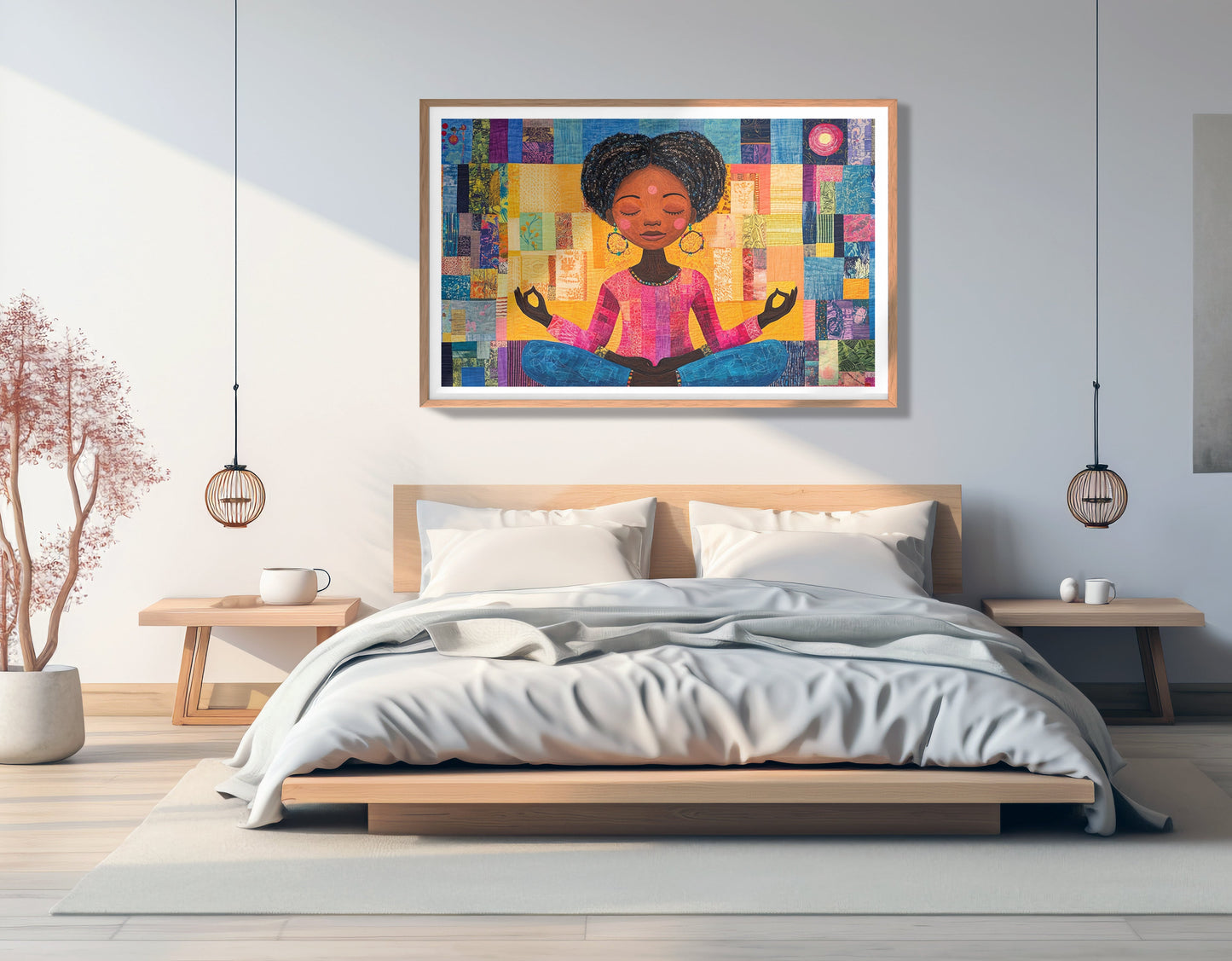 Black Girl Meditation Black children wall art view 81