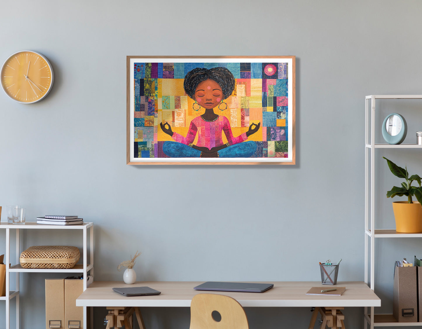 Black Girl Meditation Black children wall art view 84