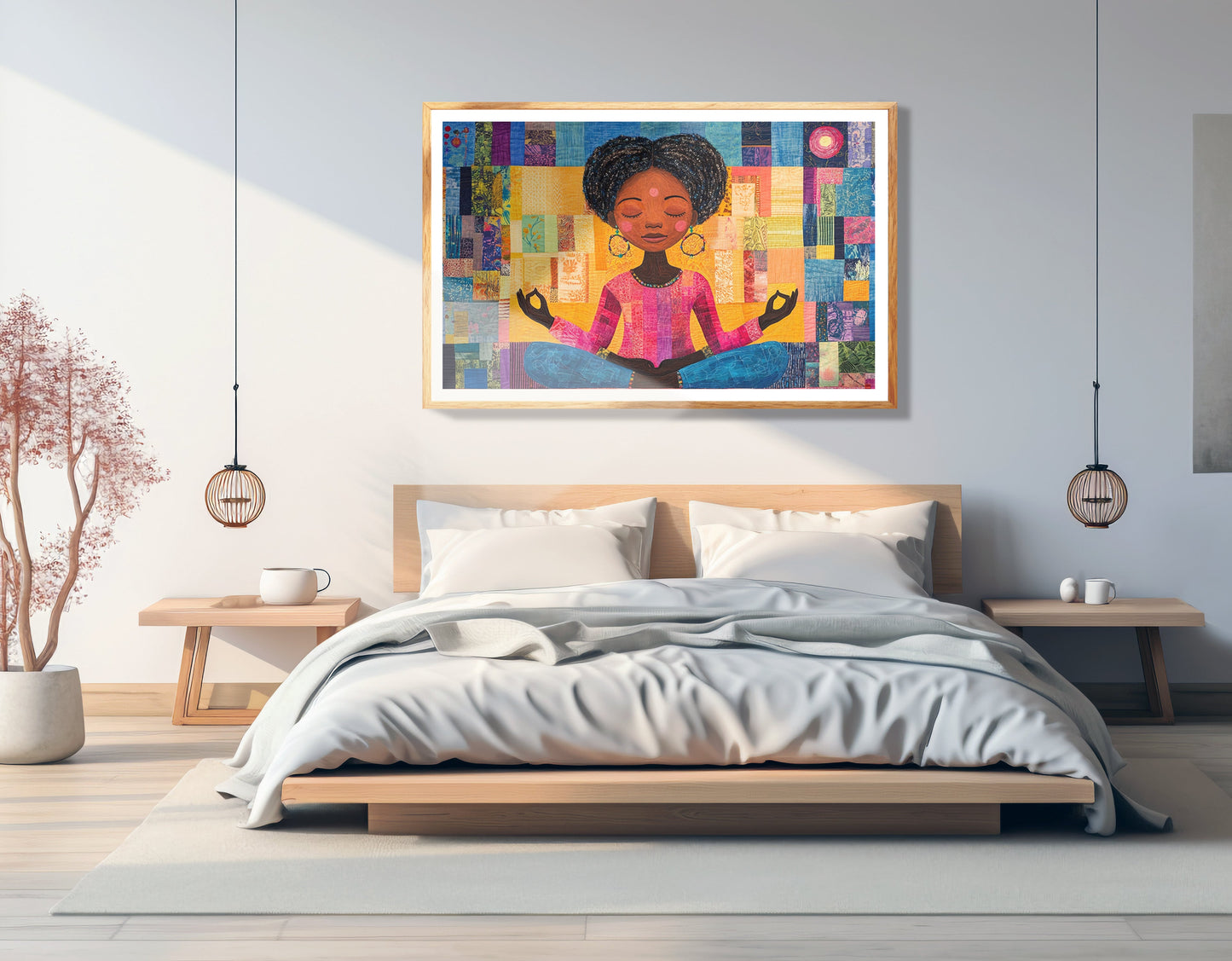 Black Girl Meditation Black children wall art view 75