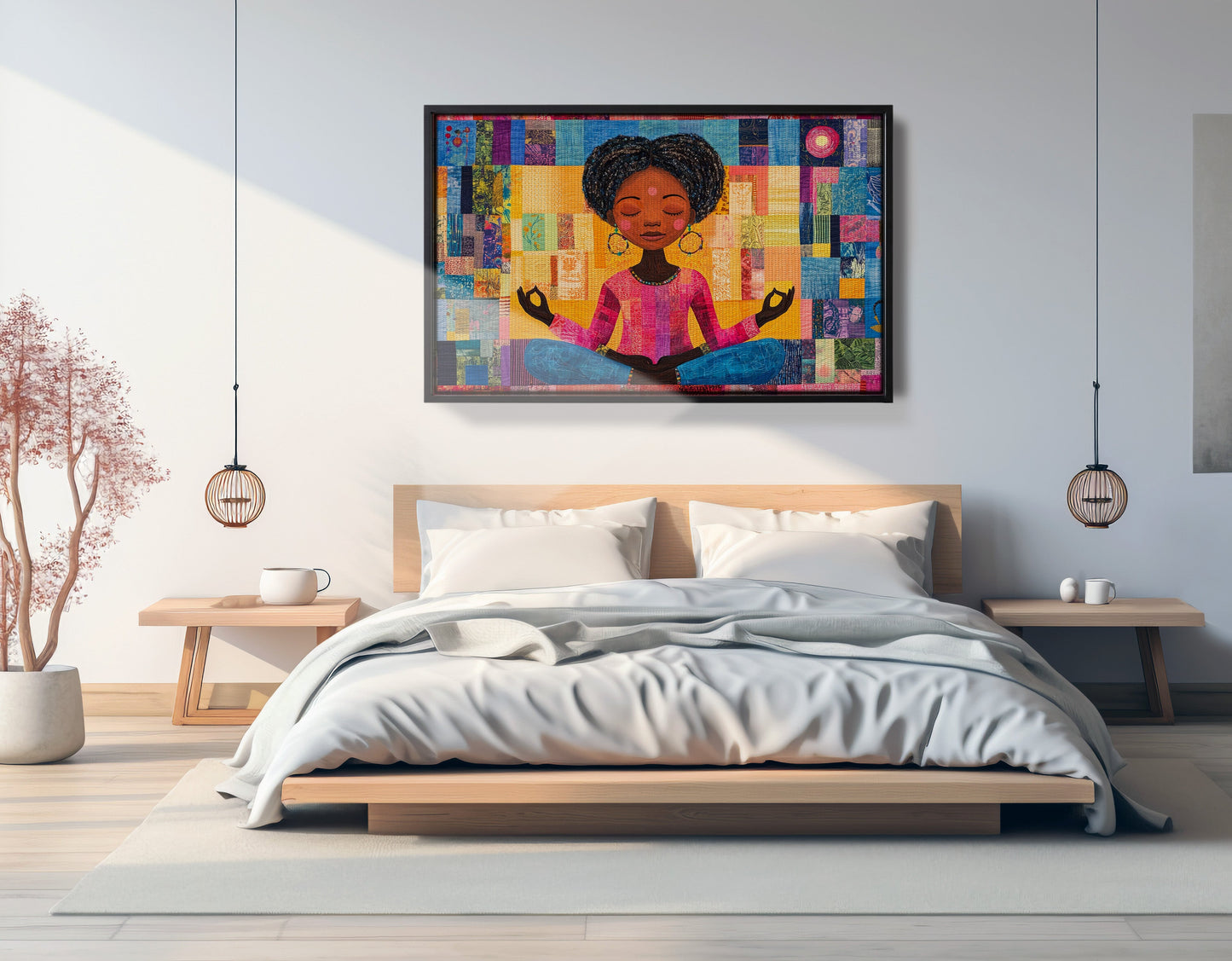 Black Girl Meditation Black children wall art view 27