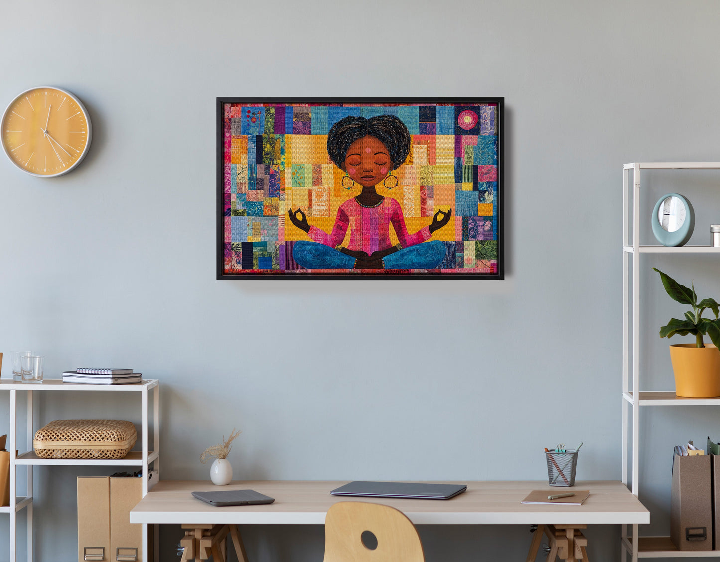 Black Girl Meditation Black children wall art view 30