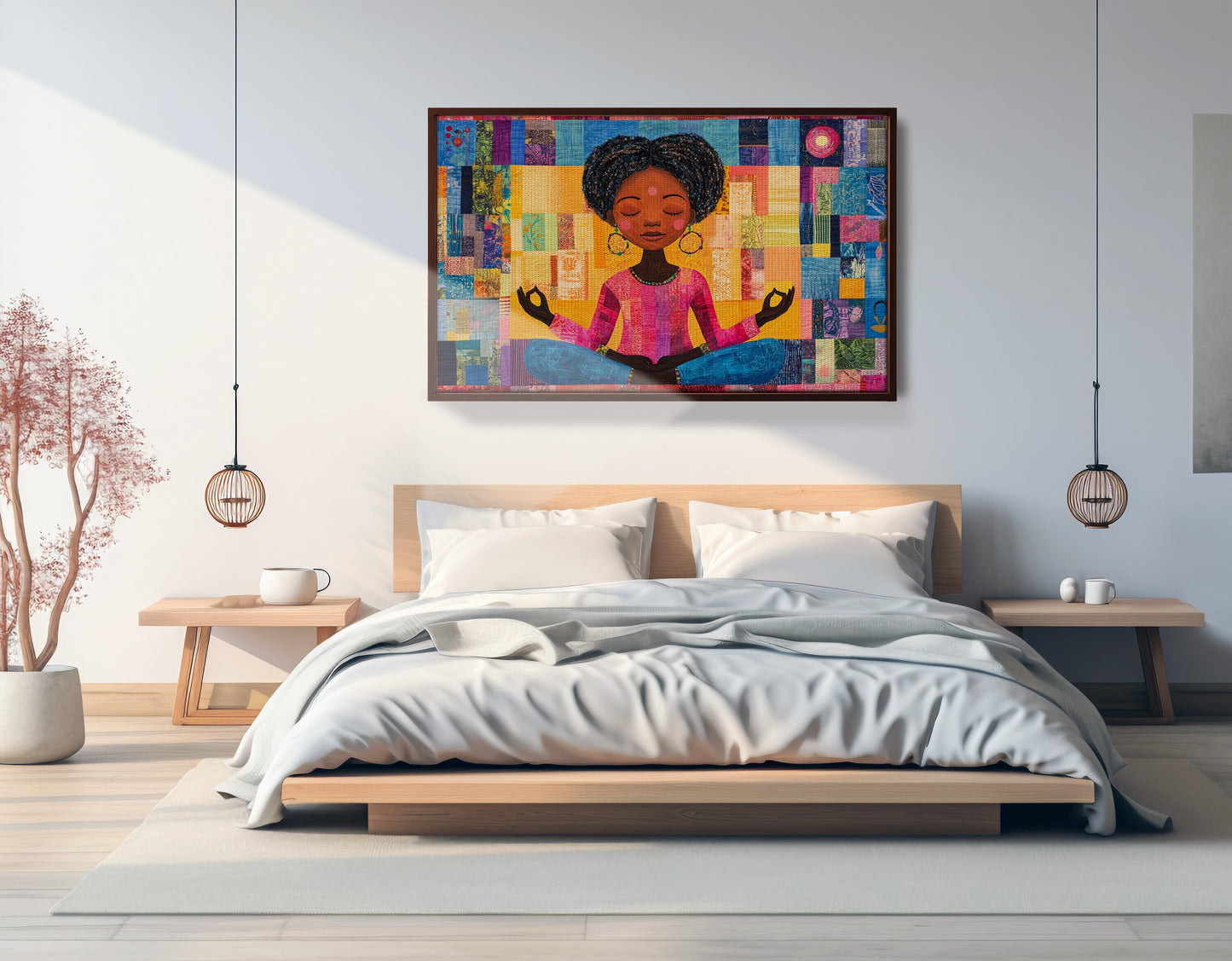 Black Girl Meditation Black children wall art view 33