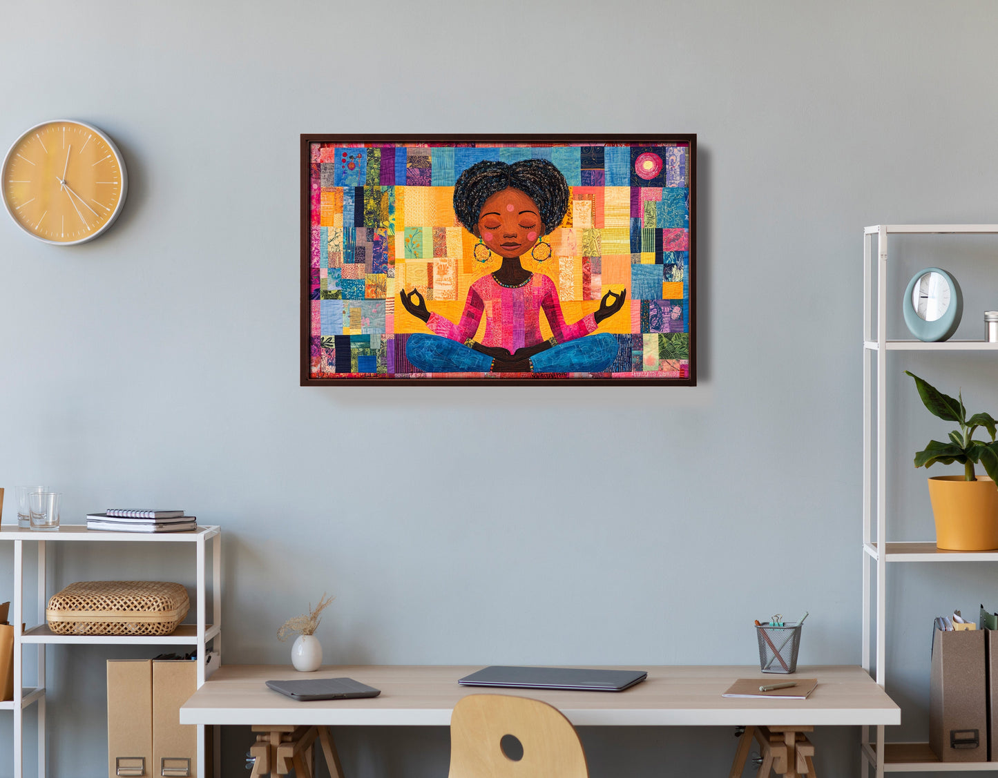 Black Girl Meditation Black children wall art view 36
