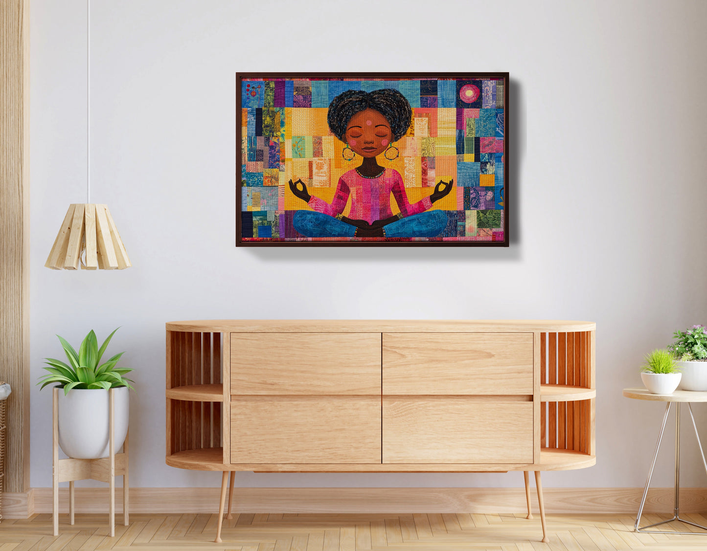Black Girl Meditation Black children wall art view 32