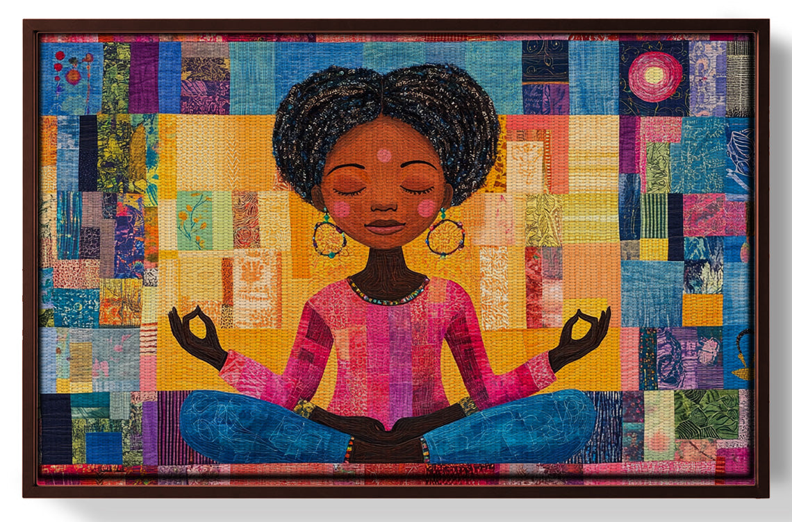 Black Girl Meditation Black children wall art view 31