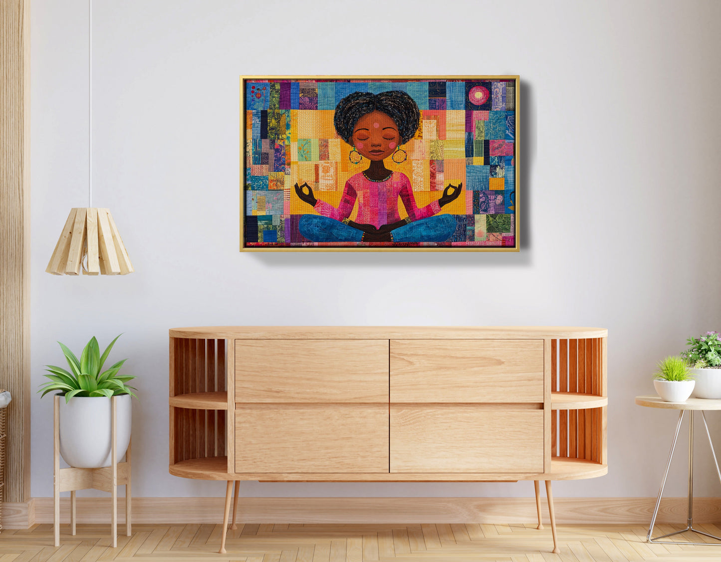 Black Girl Meditation Black children wall art view 38