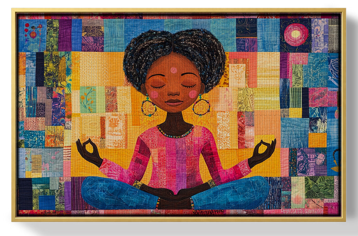 Black Girl Meditation Black children wall art view 37