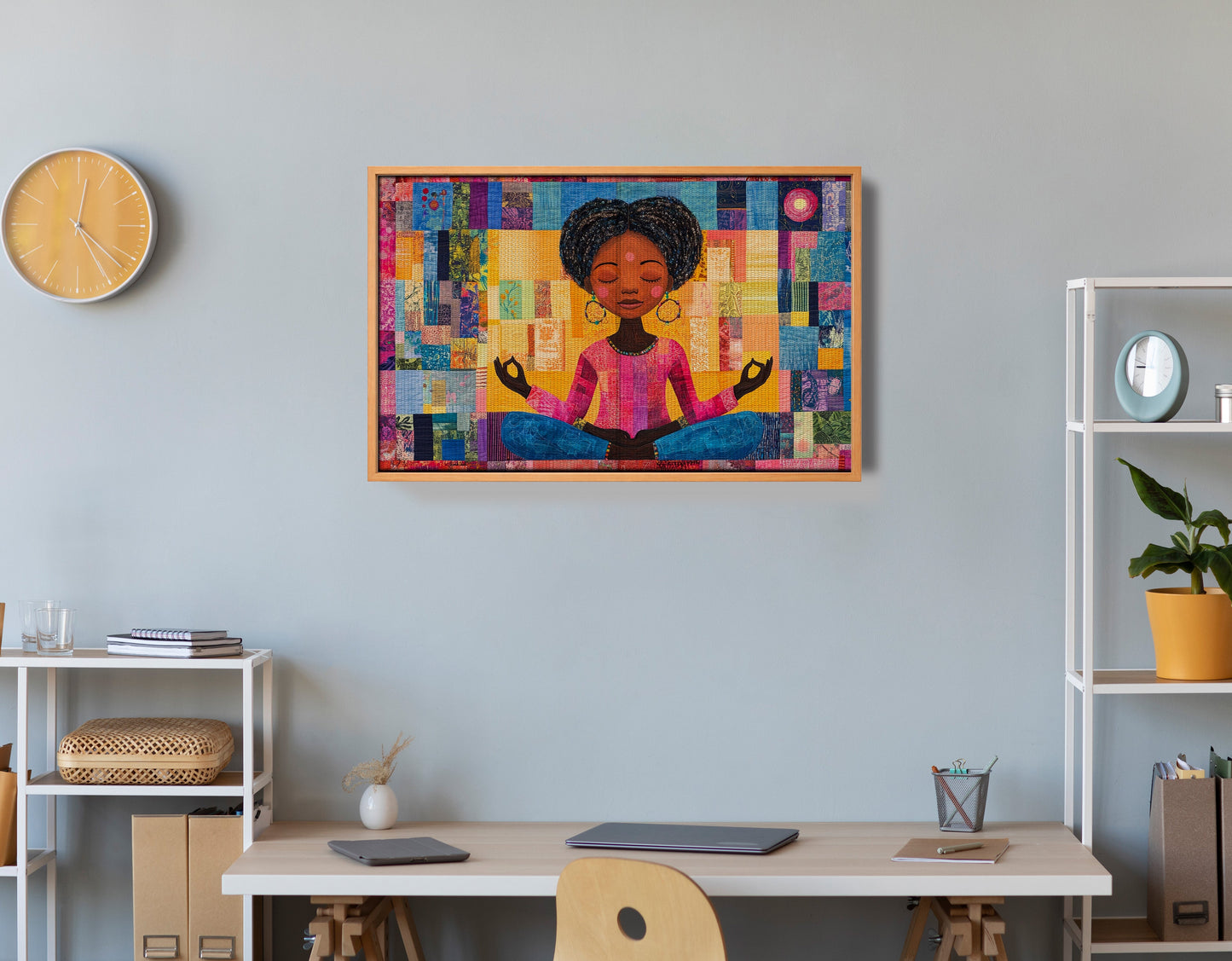 Black Girl Meditation Black children wall art view 48