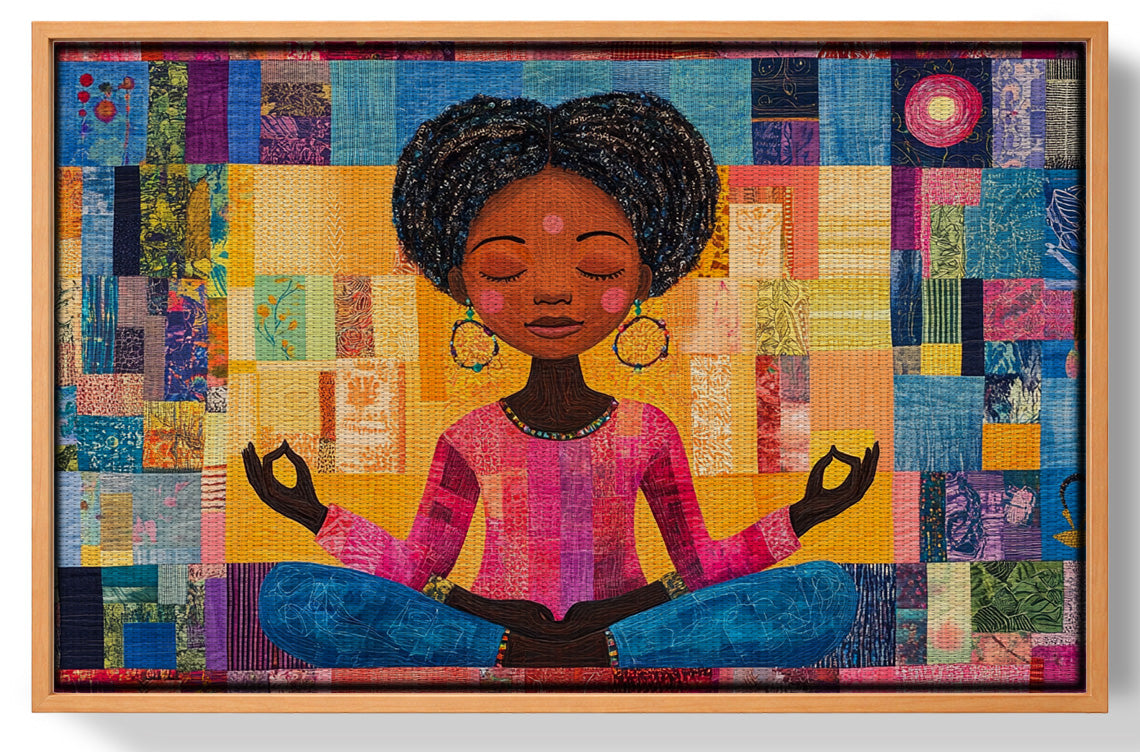 Black Girl Meditation Black children wall art view 43