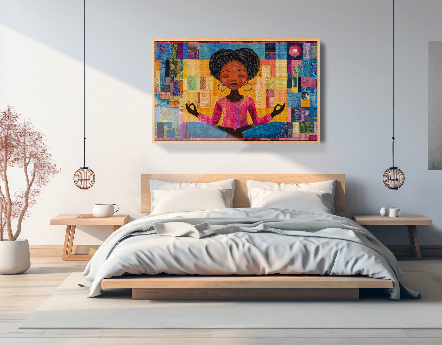Black Girl Meditation Black children wall art view 51