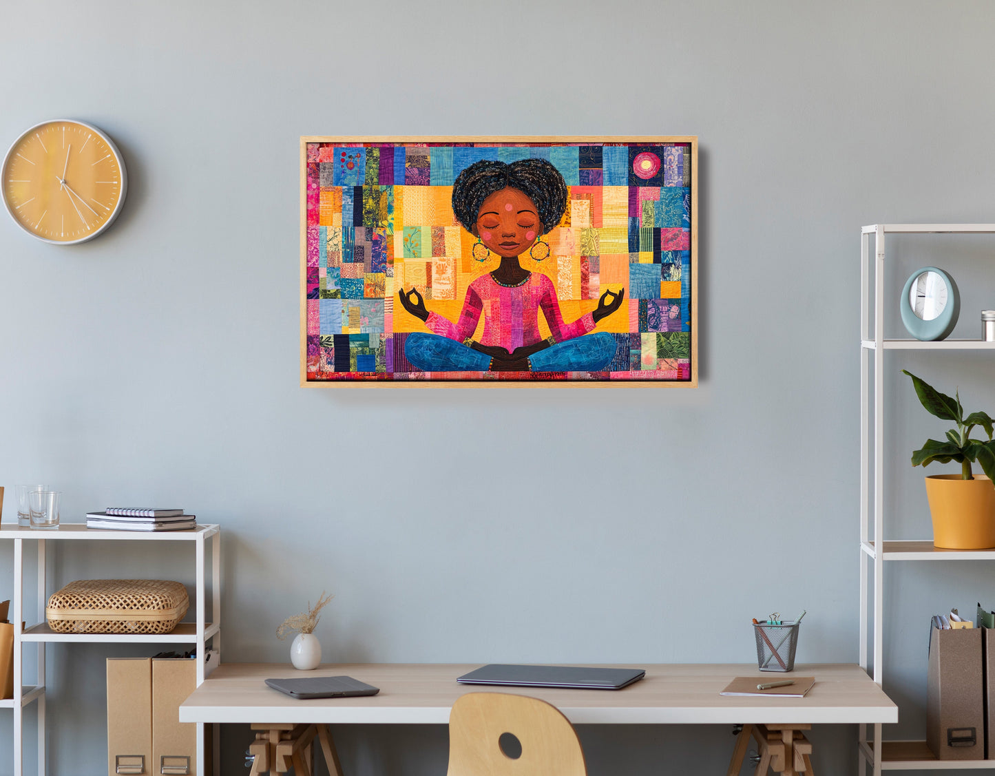 Black Girl Meditation Black children wall art view 54