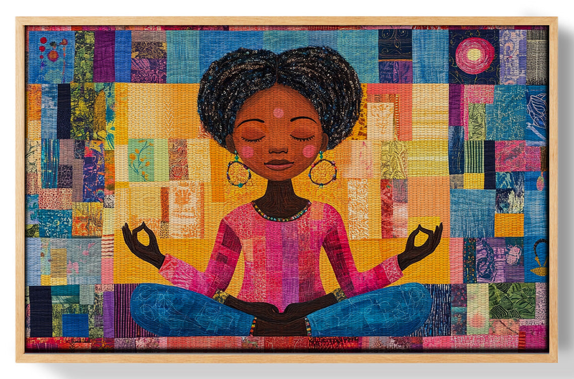Black Girl Meditation Black children wall art view 49
