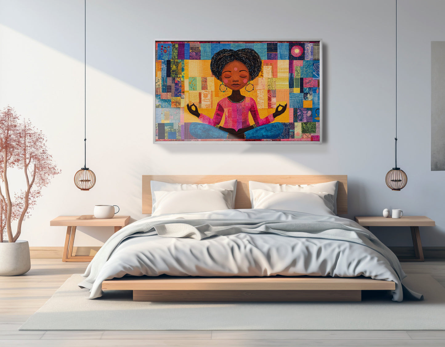 Black Girl Meditation Black children wall art view 57