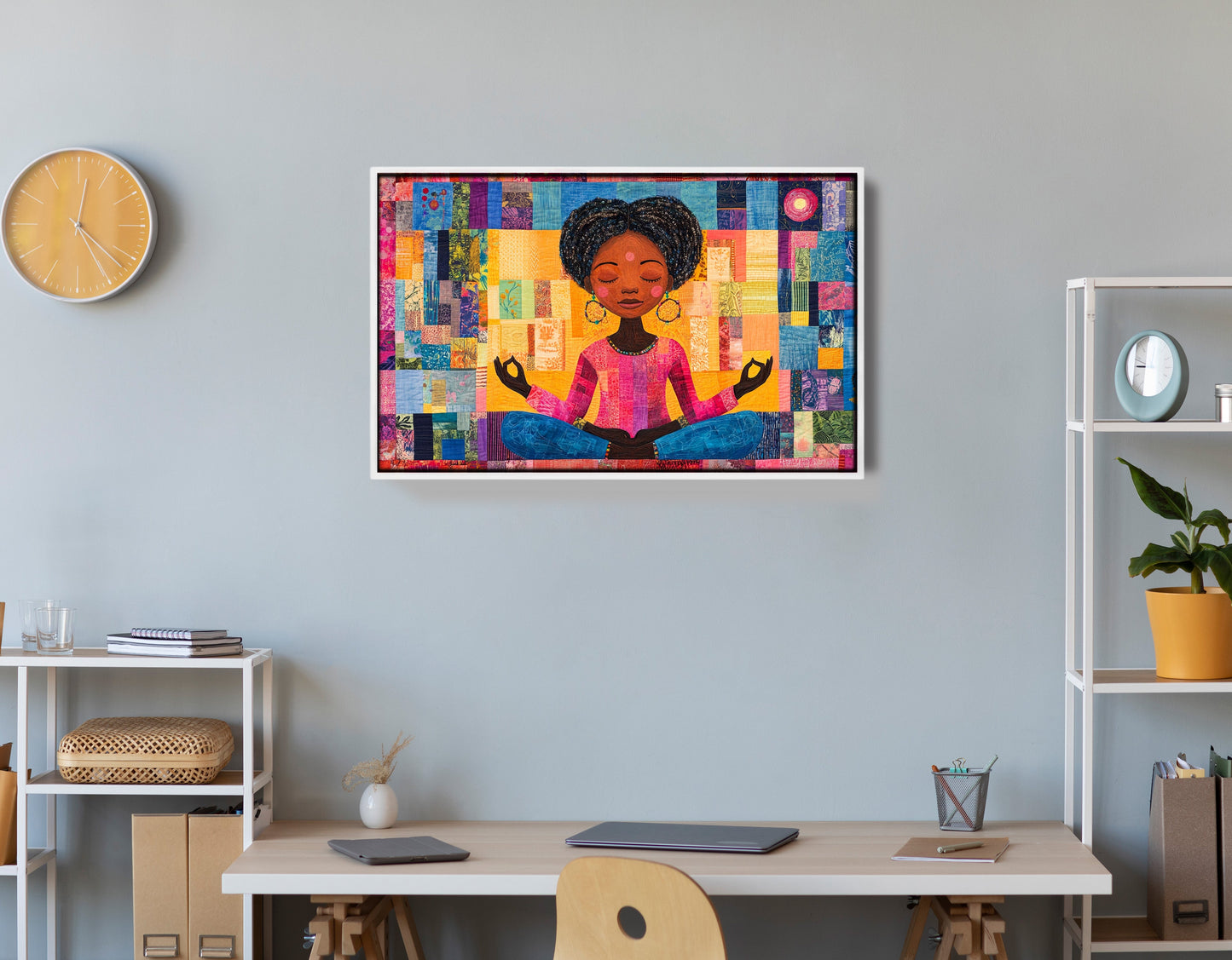 Black Girl Meditation Black children wall art view 66
