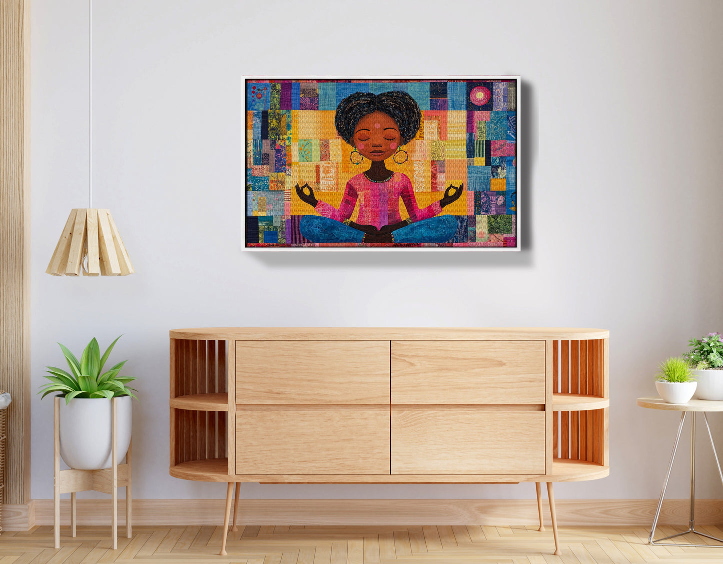 Black Girl Meditation Black children wall art view 62