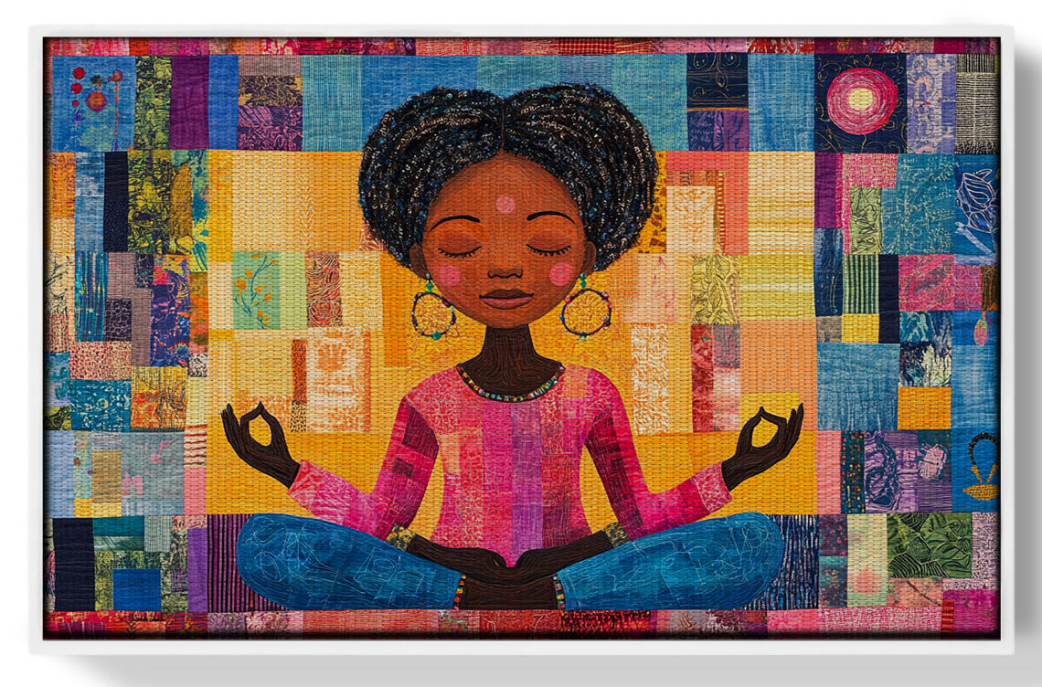 Black Girl Meditation Black children wall art view 61