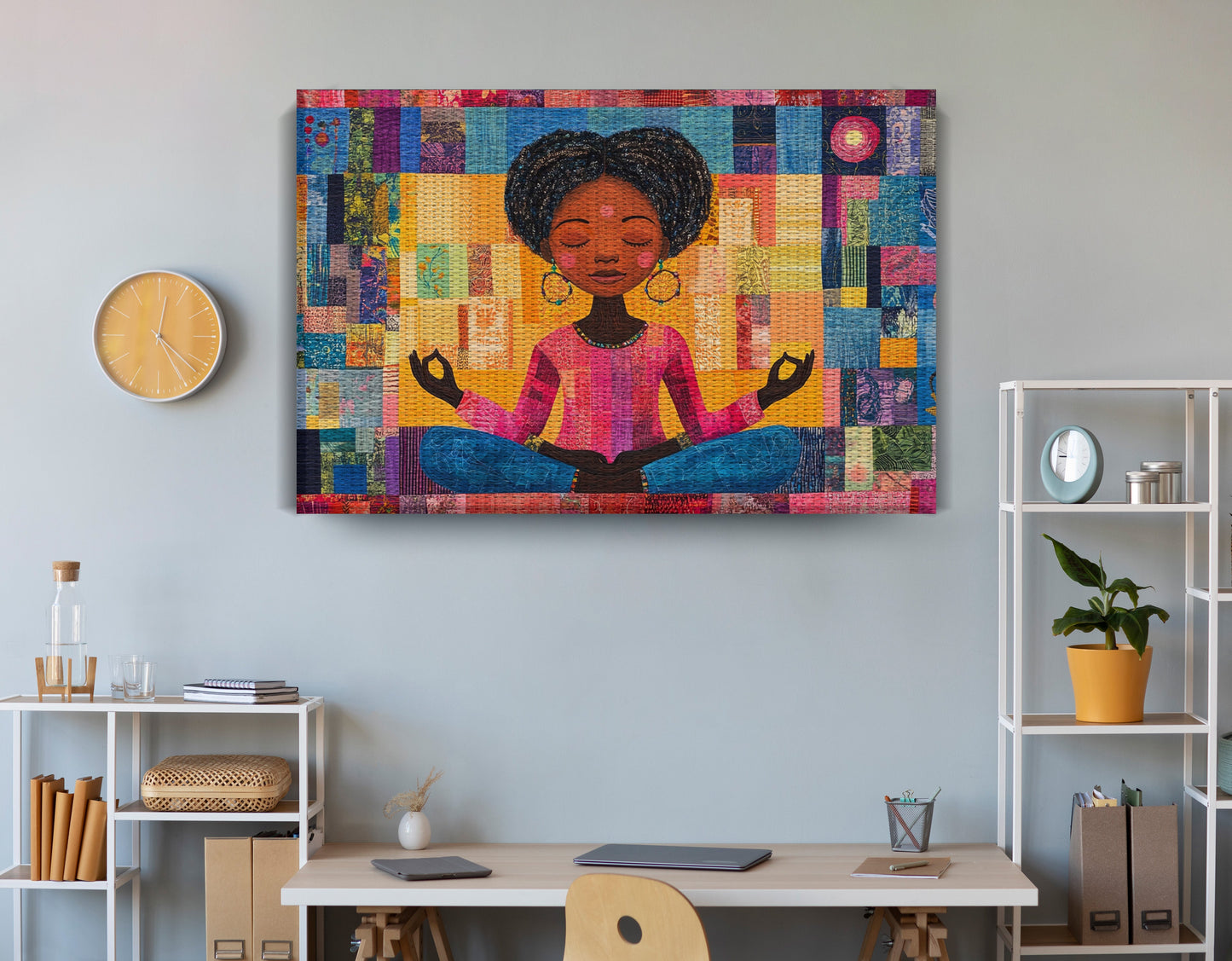 Black Girl Meditation Black children wall art view 18