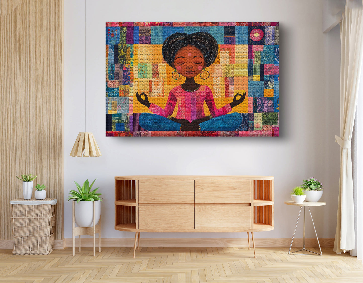 Black Girl Meditation Black children wall art view 14