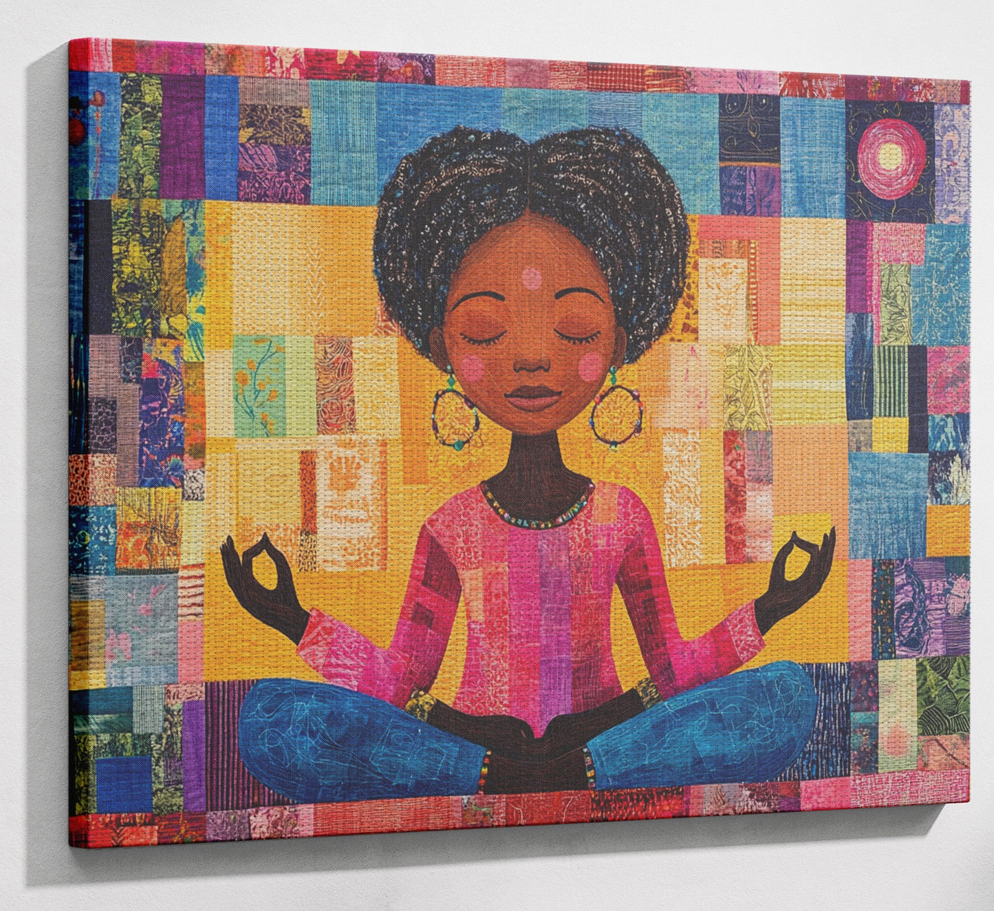Black Girl Meditation Black children wall art view 13