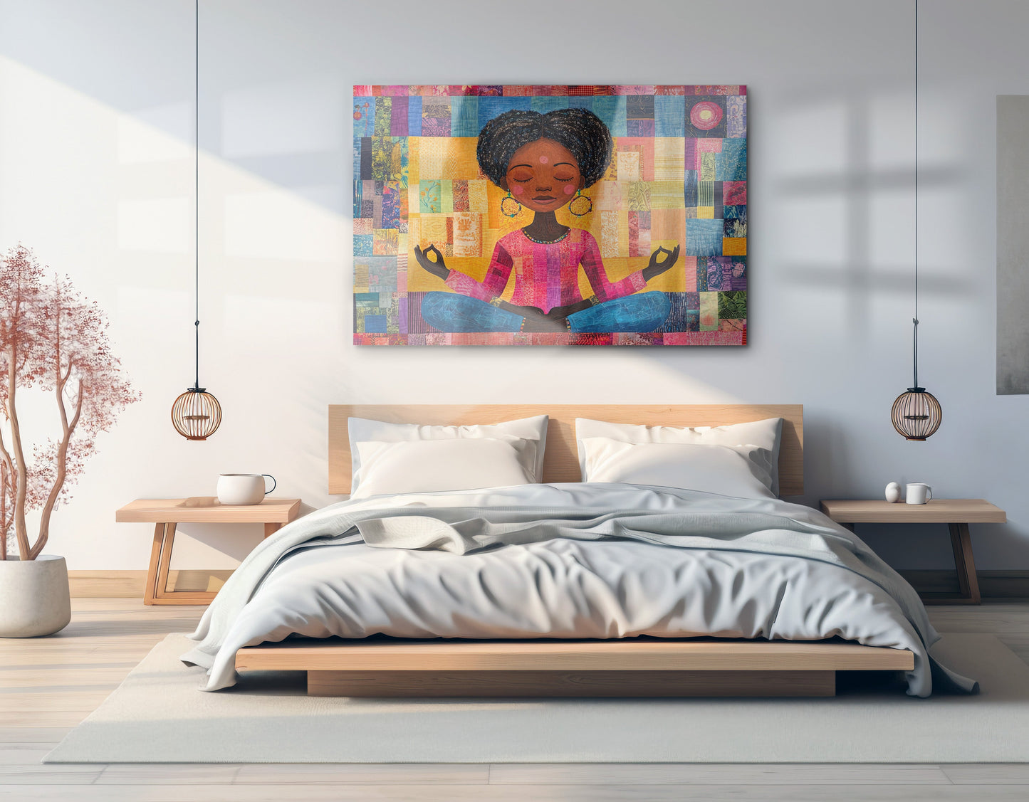 Black Girl Meditation Black children wall art view 21