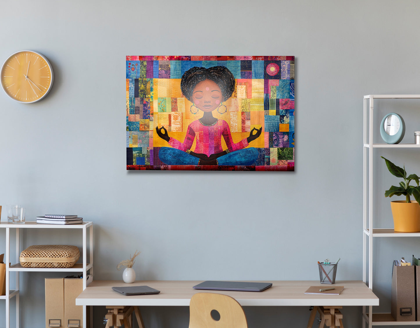 Black Girl Meditation Black children wall art view 24