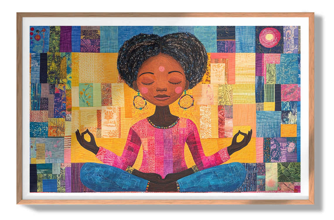 Black Girl Meditation Black children wall art view 79
