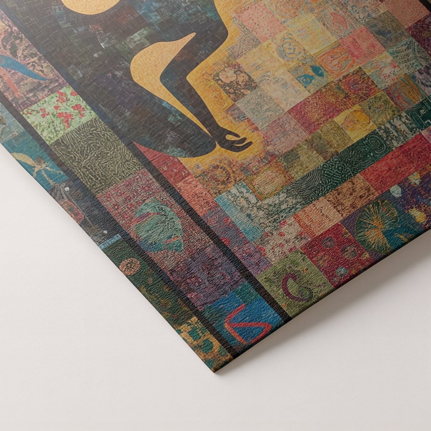Black Woman Chakra Meditation African American wall art artwork by MoomZee Artwork