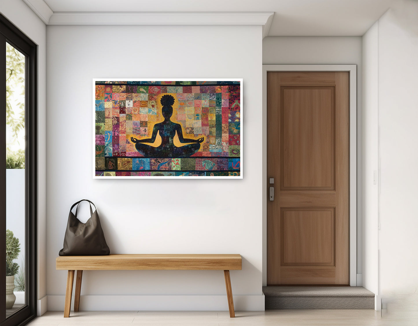 Black Woman Chakra Meditation African American wall art home decor view