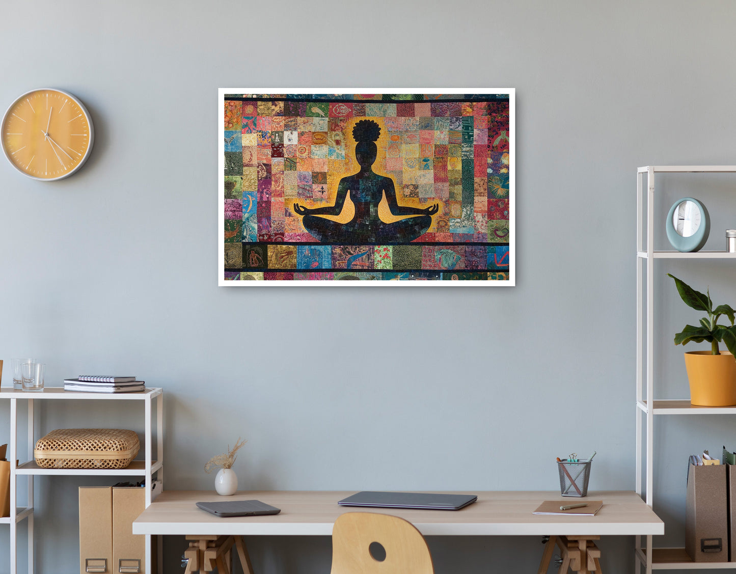 Black Woman Chakra Meditation African American wall art print view