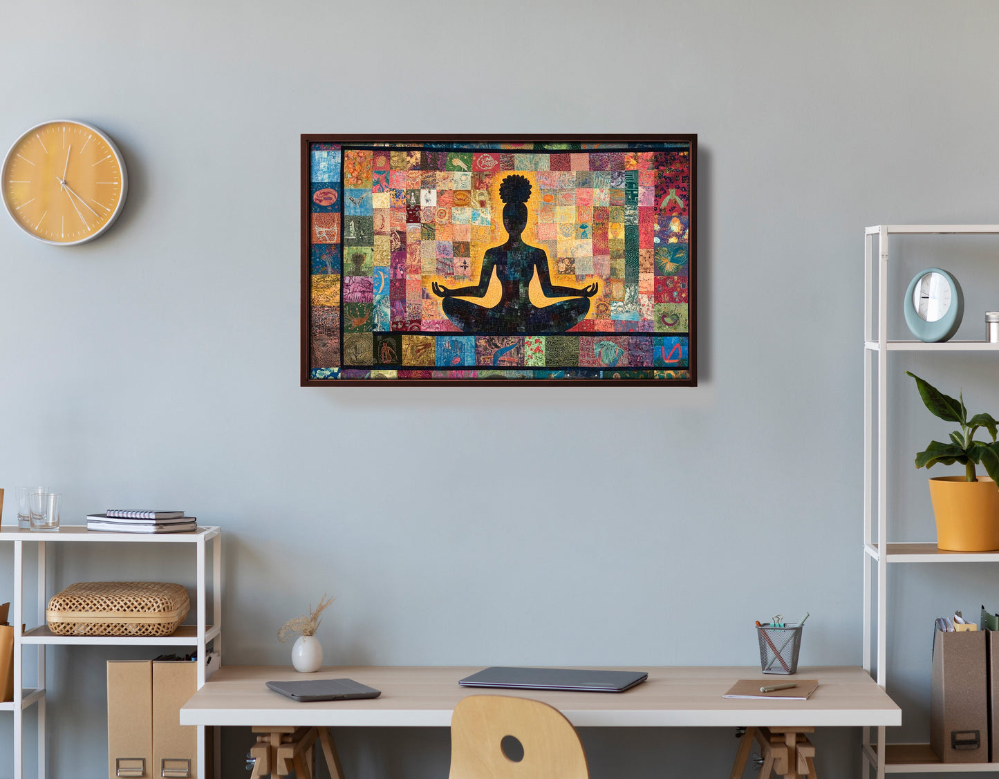 Black Woman Chakra Meditation African American wall art view 36