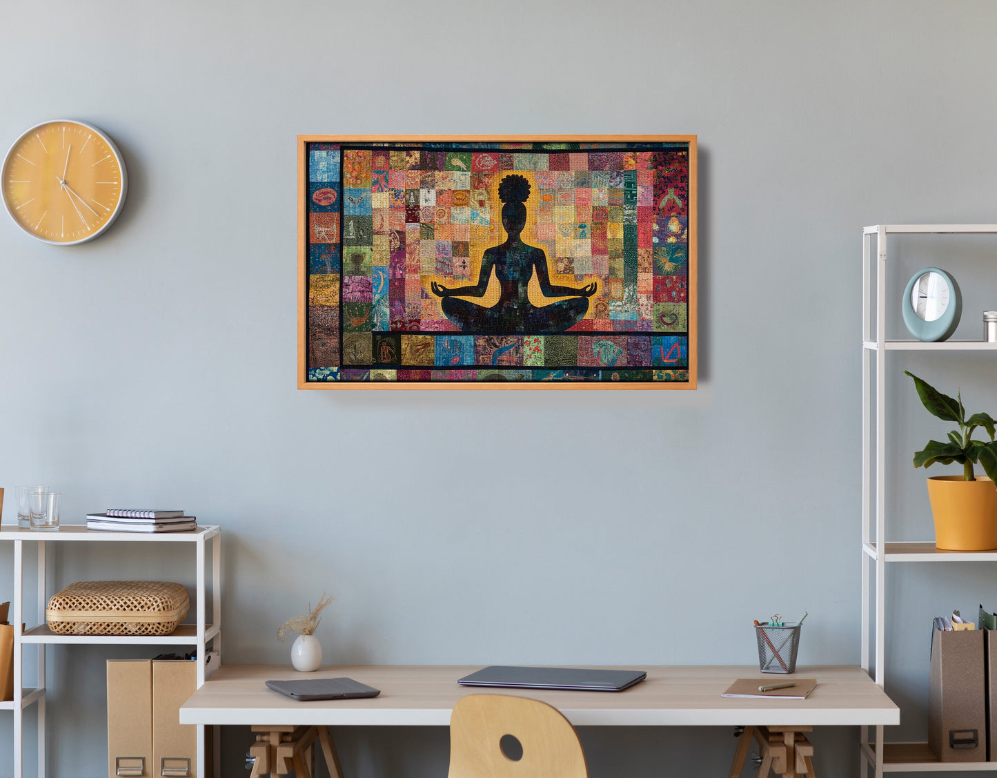 Black Woman Chakra Meditation African American wall art view 48