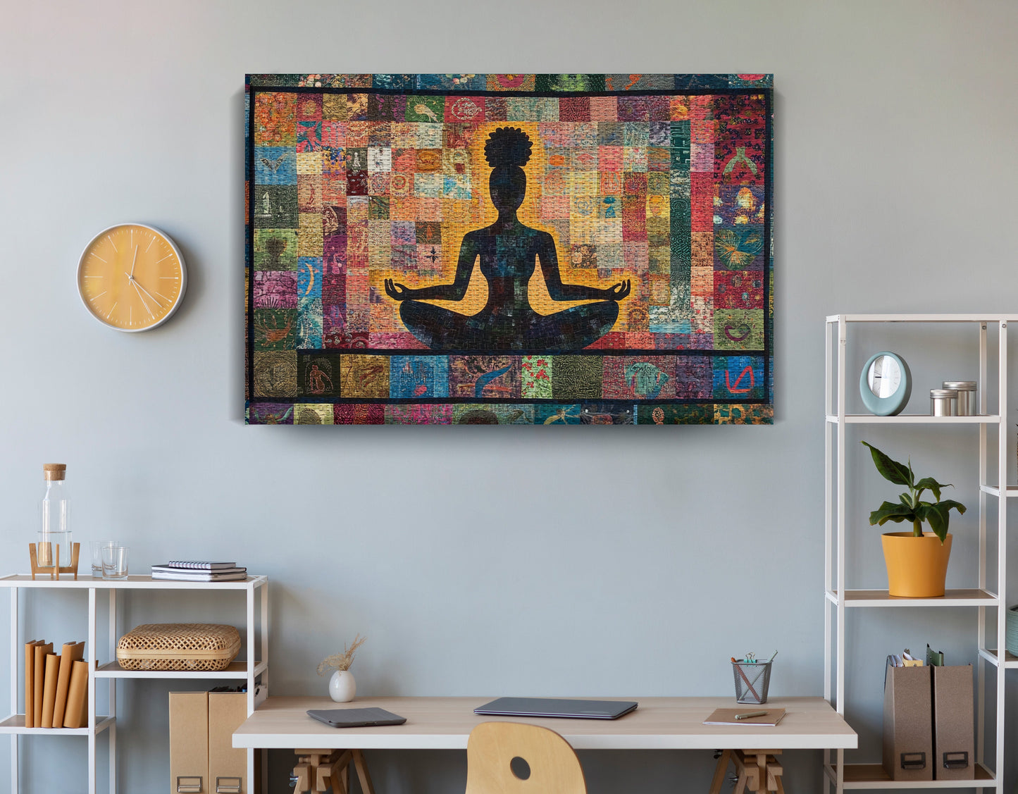 Black Woman Chakra Meditation African American wall art view 18